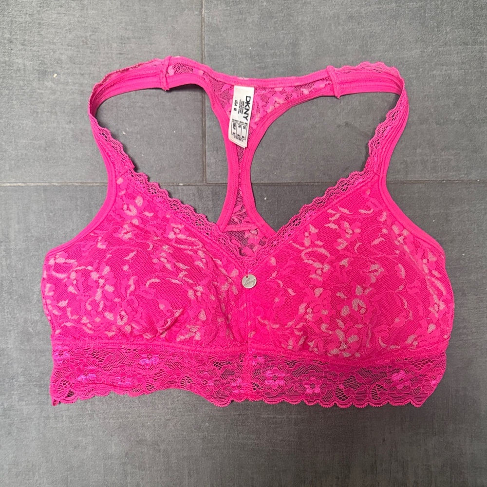 DKNY Fuchsia Lace Racerback Bralette